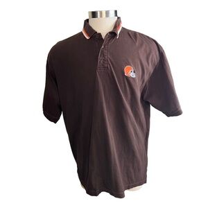 Vintage Puma x NFL Cleveland Browns Men Brown Orange Short Sleeve Polo Sz XL